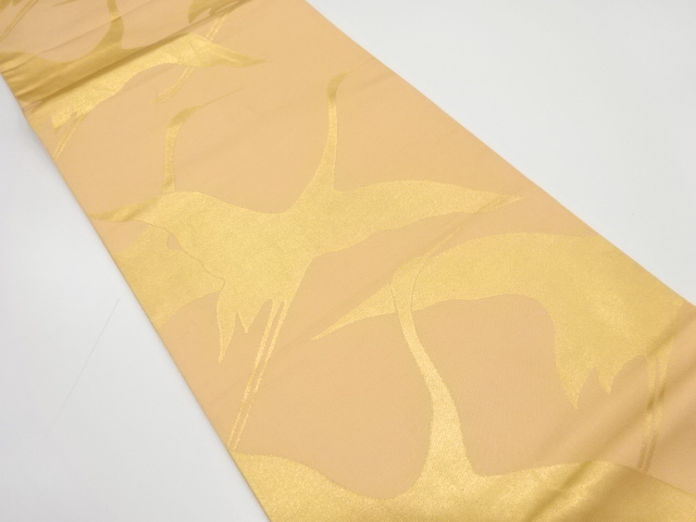 JAPANESE KIMONO / ANTIQUE FUKURO OBI / SILK / WOVEN CRANES